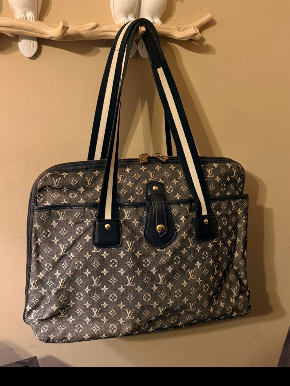 🌟Flash Sale🌟Louis Vuitton Monogram Lin Mary Kate Cabas Tote with Striped Straps